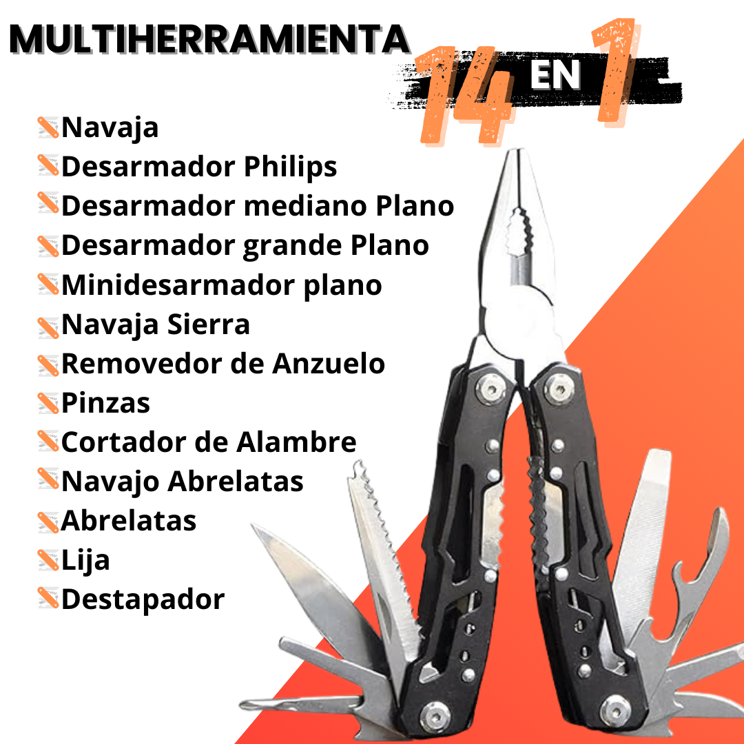 MULTITOOL 14 EN 1 - MULTIHERRAMIENTA FUNCIONAL